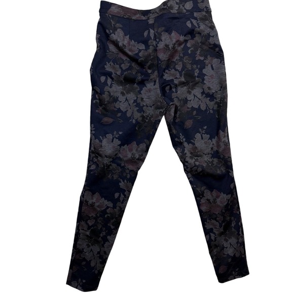 Tribal Womens Legging,Medium Navy Floral Stretch Pull On Slim Fit Pants - Picture 2 of 8